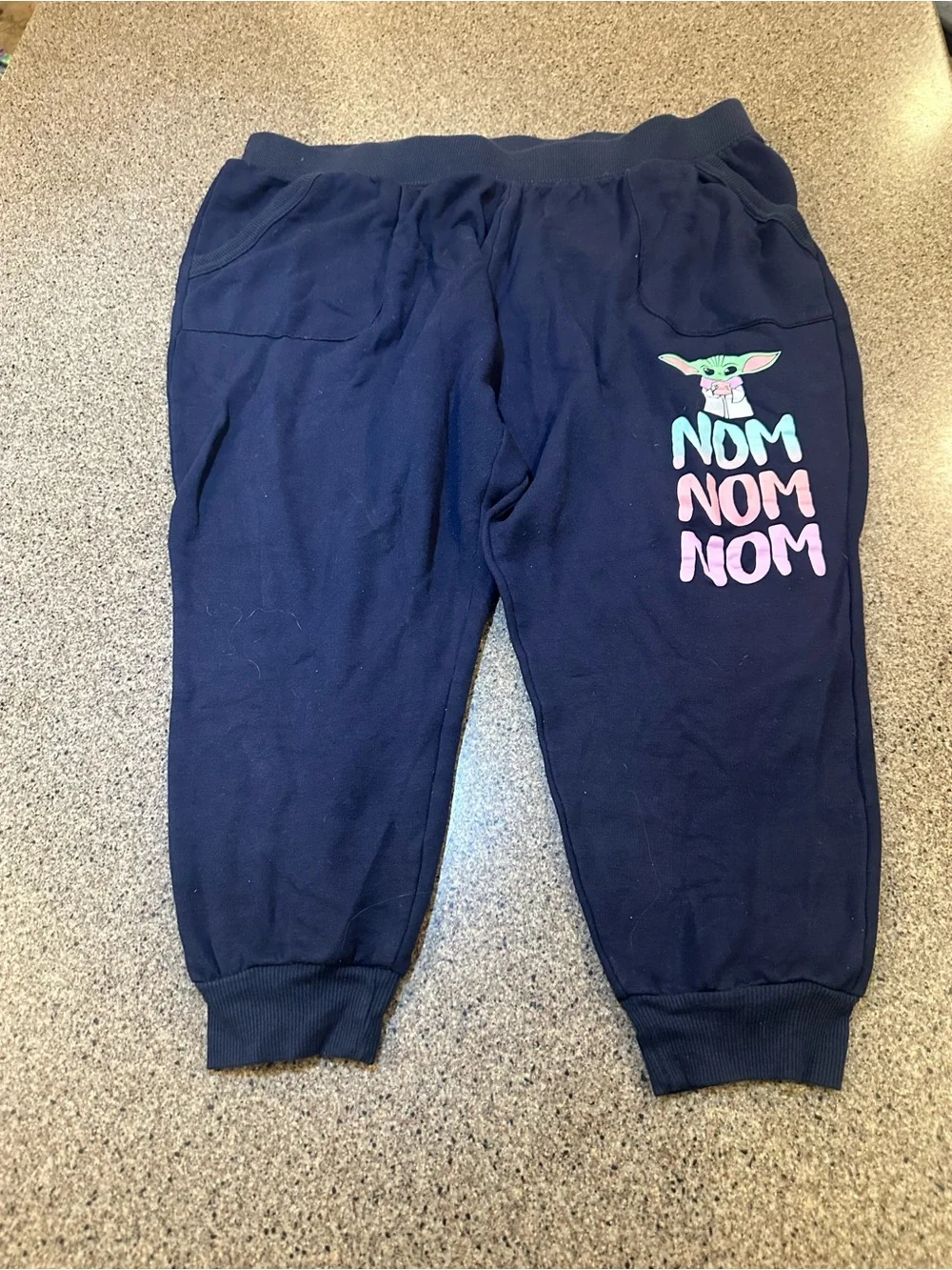 Navy 'Nom Nom Nom' Jogger Bottoms